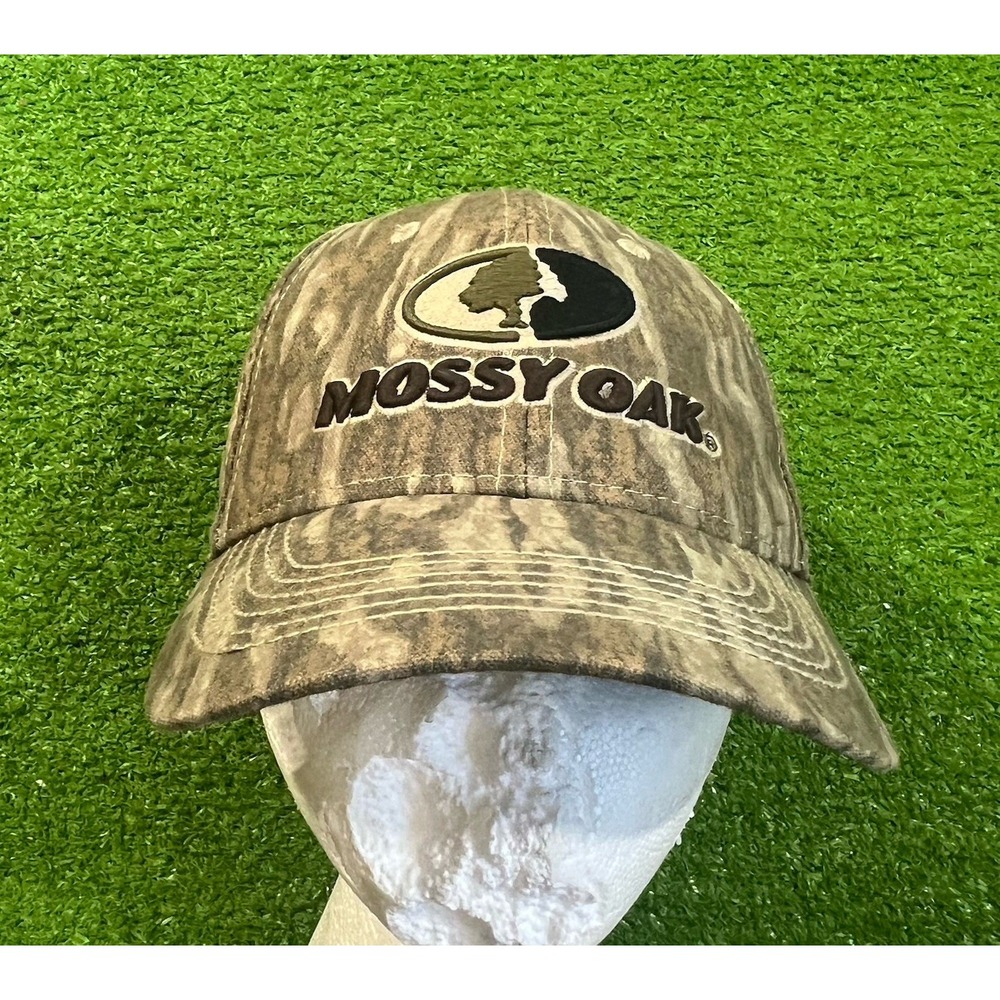VTG Mossy Oak Bottomlands Hat Camo OSFA Y2K Logo Hunting Camouflage NWOT